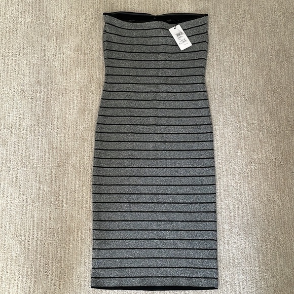 Reiss metallic striped knit midi dress - Picture 2 of 3